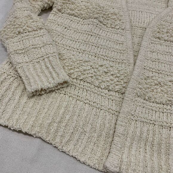 Madewell Sz XS Bronson textured stripe open Cardigan Sweater boho beige ivory - Picture 7 of 11